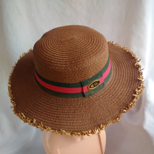 Unisex Niger-delta Fedora Hat With Straw Edges - Chocolate Colour
