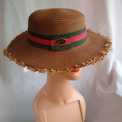 Unisex Niger-delta Fedora Hat With Straw Edges - Chocolate Colour