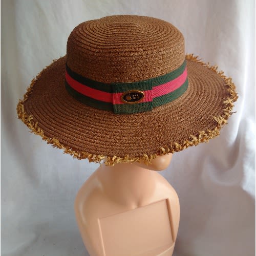 Unisex Niger-delta Fedora Hat With Straw Edges - Chocolate Colour