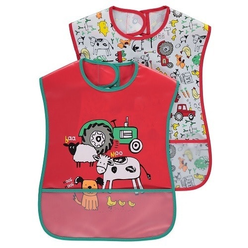 2 Piece Wipe Clean Toddler Bibs