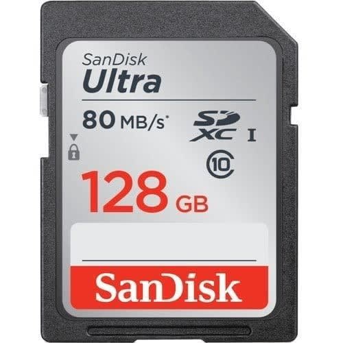 Sandisk 128gb Ultra Sdxc Sd Memory Card Class 10 For Digital Slr Cameras- Uhs-i Fast 80mb/