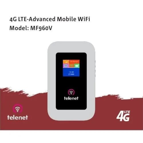 Telenet 4G LTE Pocket Mobile Wifi With Display -150mbps