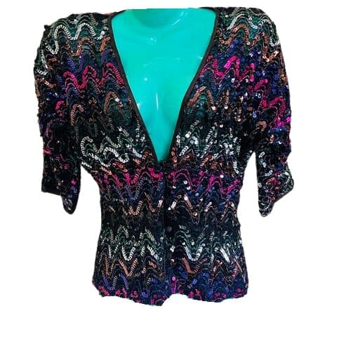 Sequined Short Sleeved Blazer