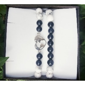 Haematite Beaded Gemstone Bracelet Set With Sandstones