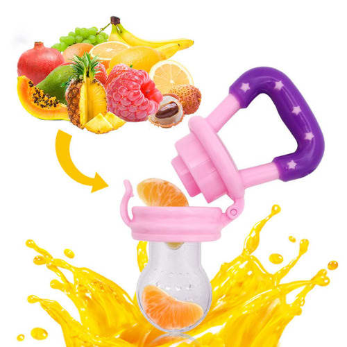 Baby Fruit Food Pacifier - Dummy Nipple Teether - Pink