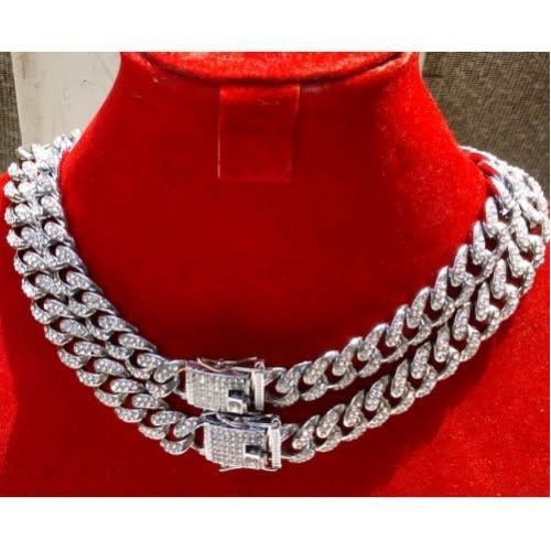 Two Ice Out Cuban Link Choker