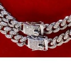 Two Ice Out Cuban Link Choker