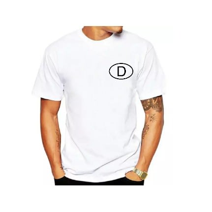 Circled D Print T-Shirts -White