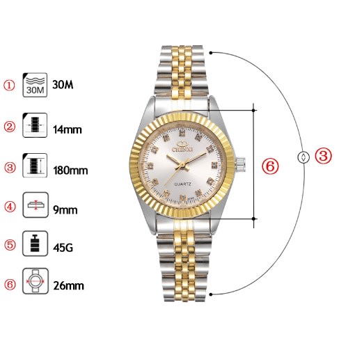 Women Golden & Silver Classic Quartz Watch