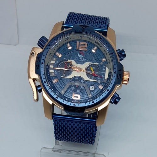 Time Leader Stainless Steel Chronograph Watch - Blue