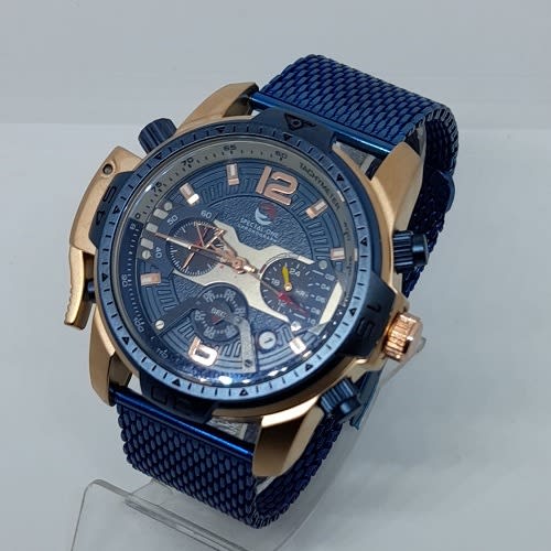 Time Leader Stainless Steel Chronograph Watch - Blue