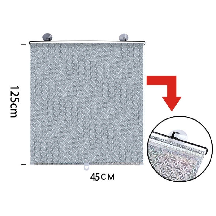 2 PCS Suction Cup Car Curtain , Size: 45x125cm Silver Lyser