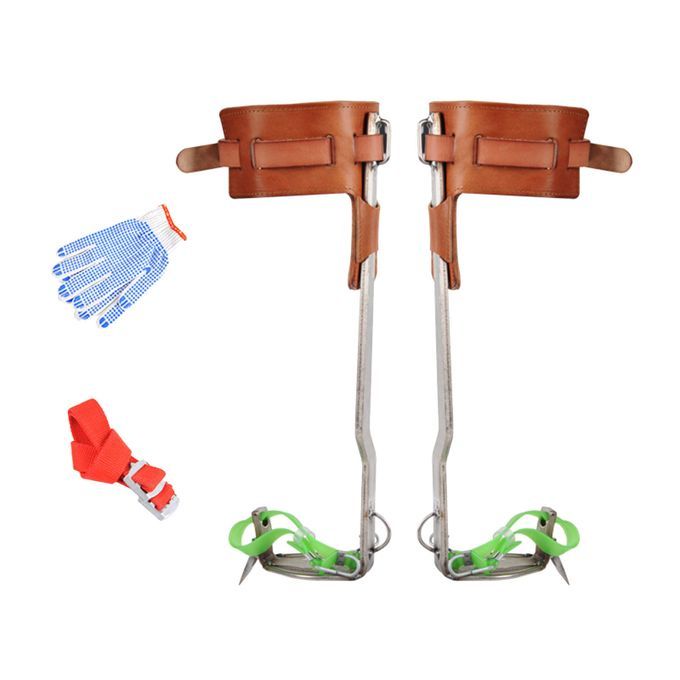 Tree Climbing Spike Set Steps Spurs Tool With Half Leather 1 Gear