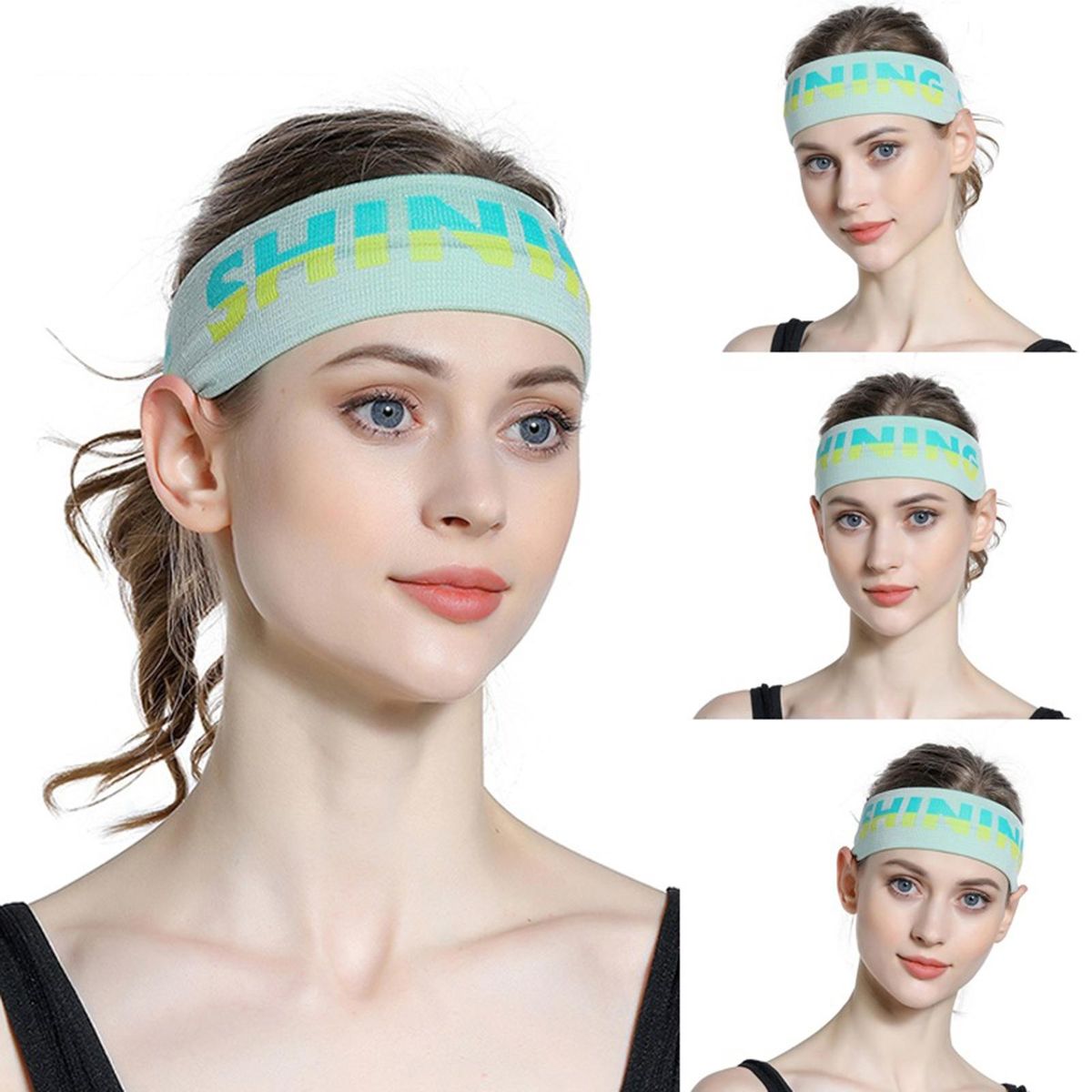 Workout Headband Stretchy Workout Headband Running Sweatband Green