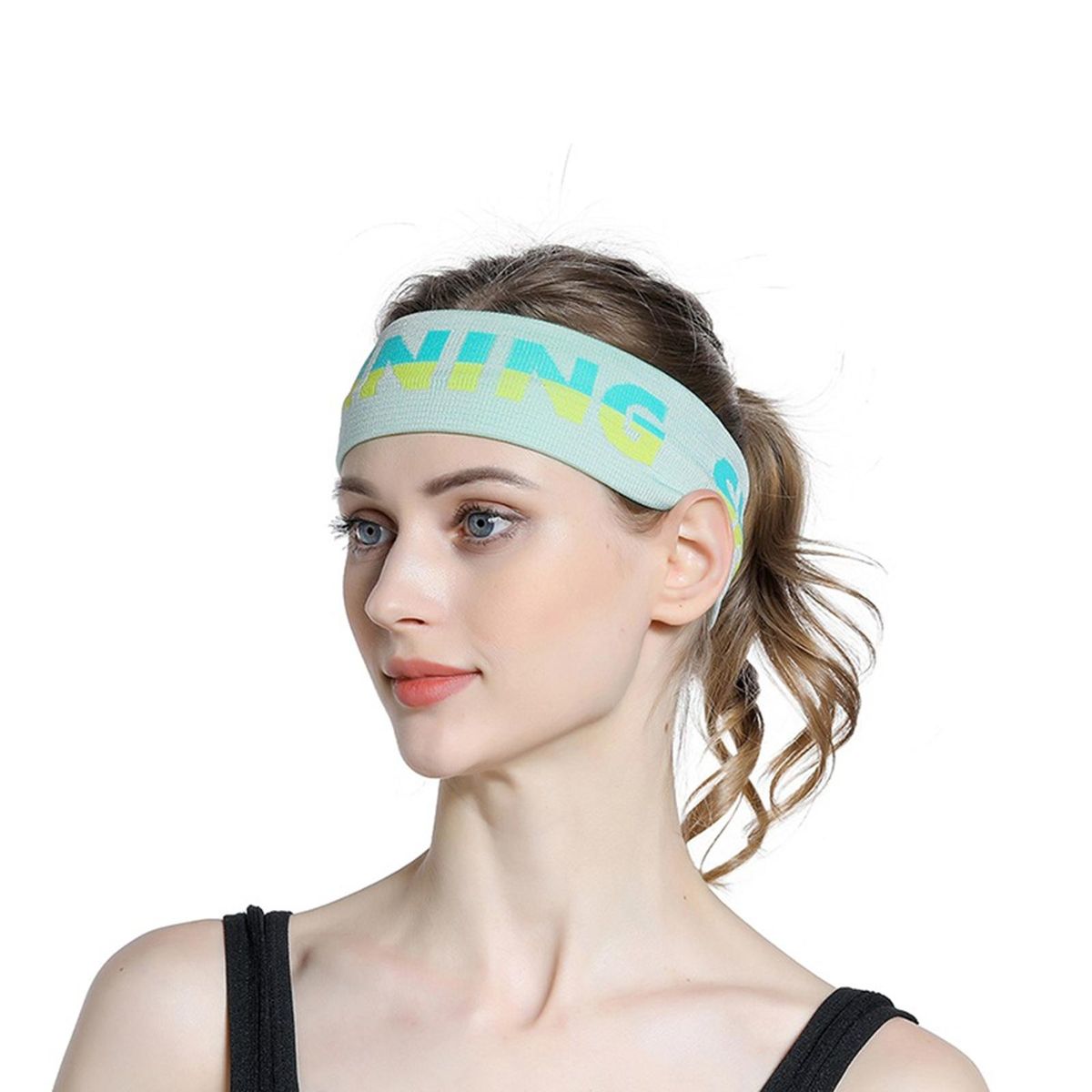 Workout Headband Stretchy Workout Headband Running Sweatband Green