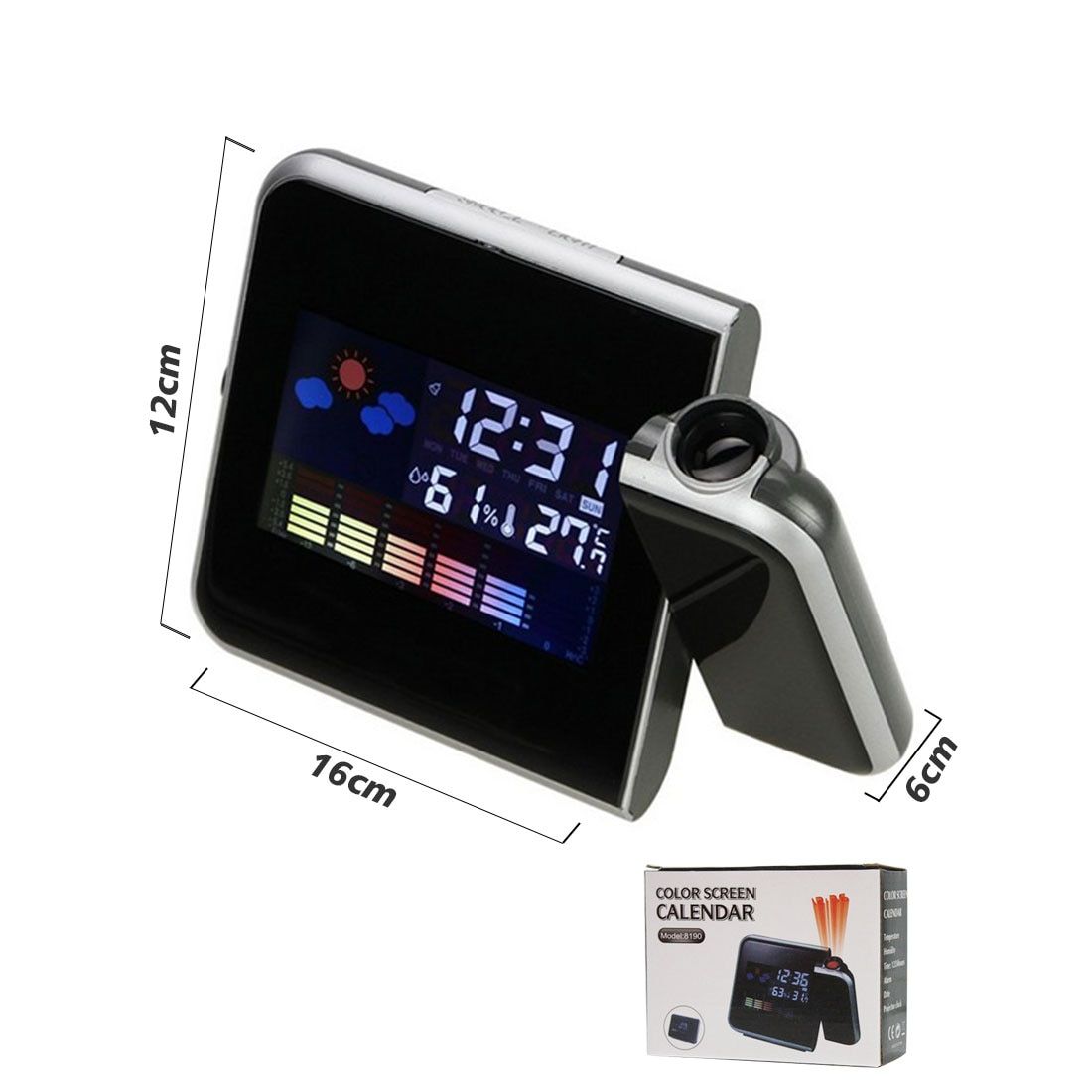 USB LED Digital Projection Alarm Clock Temperature Thermometer Desk Time Date Display Projector Calendar Charger Table Led Clock