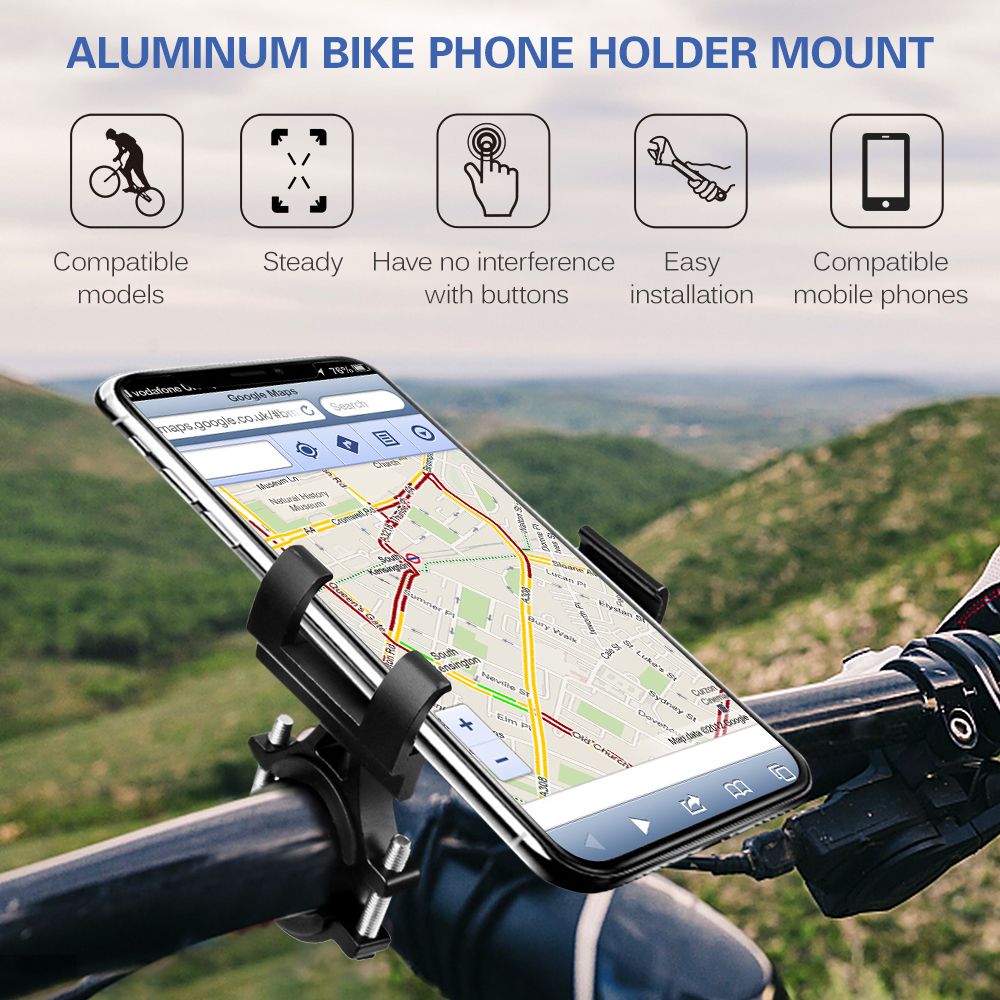 Bicycle Mobile Phone Mount Aluminium Motorcycle Scooter