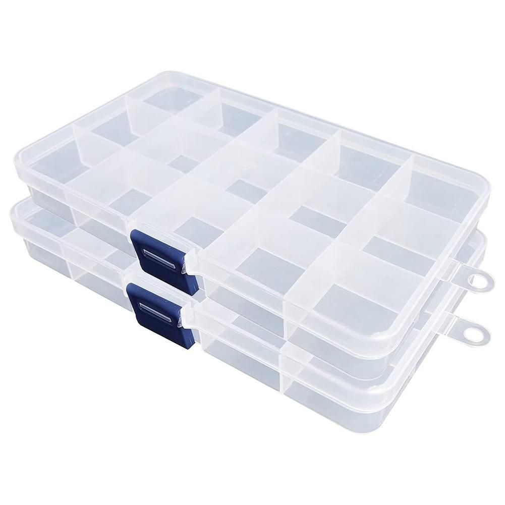 Plastic Box, Clear Organizer for Jewelry Craft Beads(15 Grid