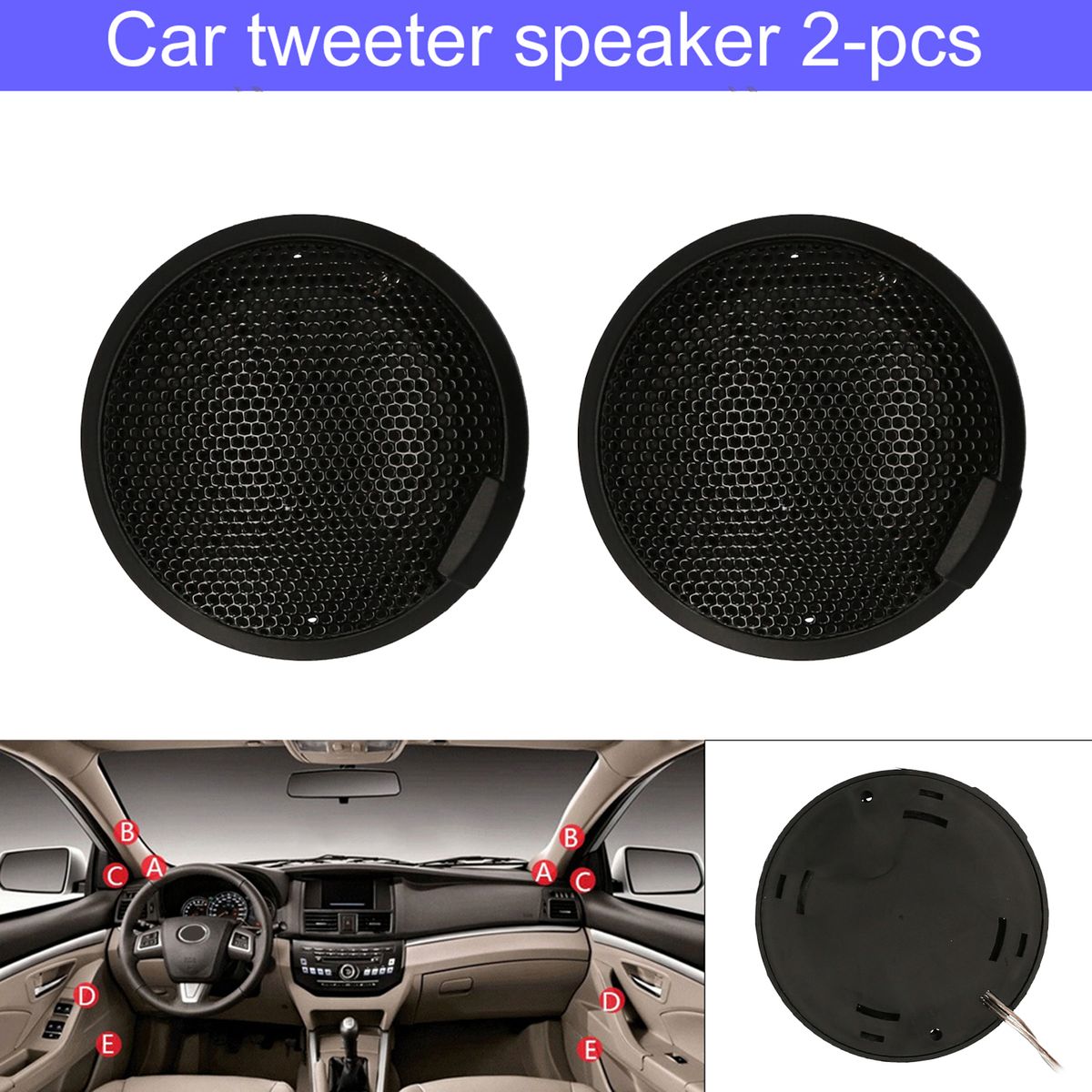 20W Car Speaker Dome Tweeter Bass Speaker Loudspeaker Audio