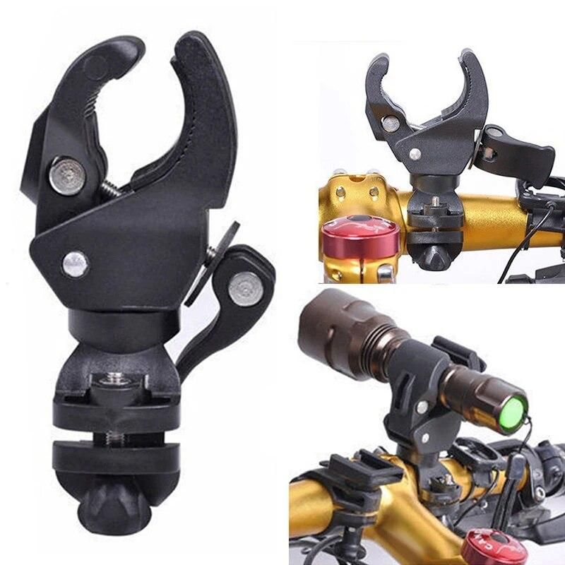 Bicycle Flashlight Bracket Universal 90-degree Rotating Bike Bicycle Handlebar Mount LED Flashlight Torch Mount Clamp Clip