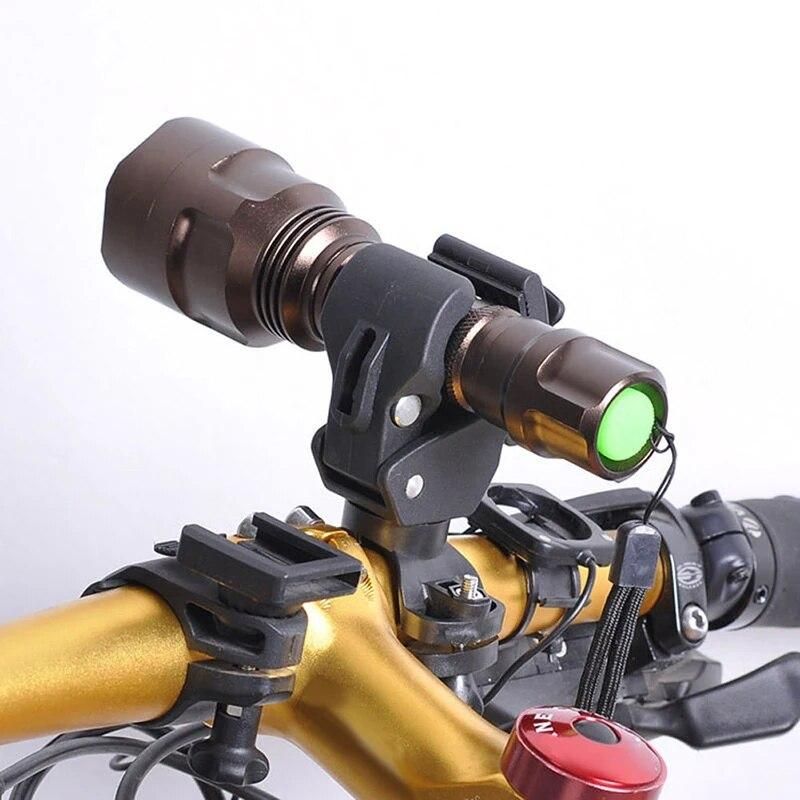 Bicycle Flashlight Bracket Universal 90-degree Rotating Bike Bicycle Handlebar Mount LED Flashlight Torch Mount Clamp Clip