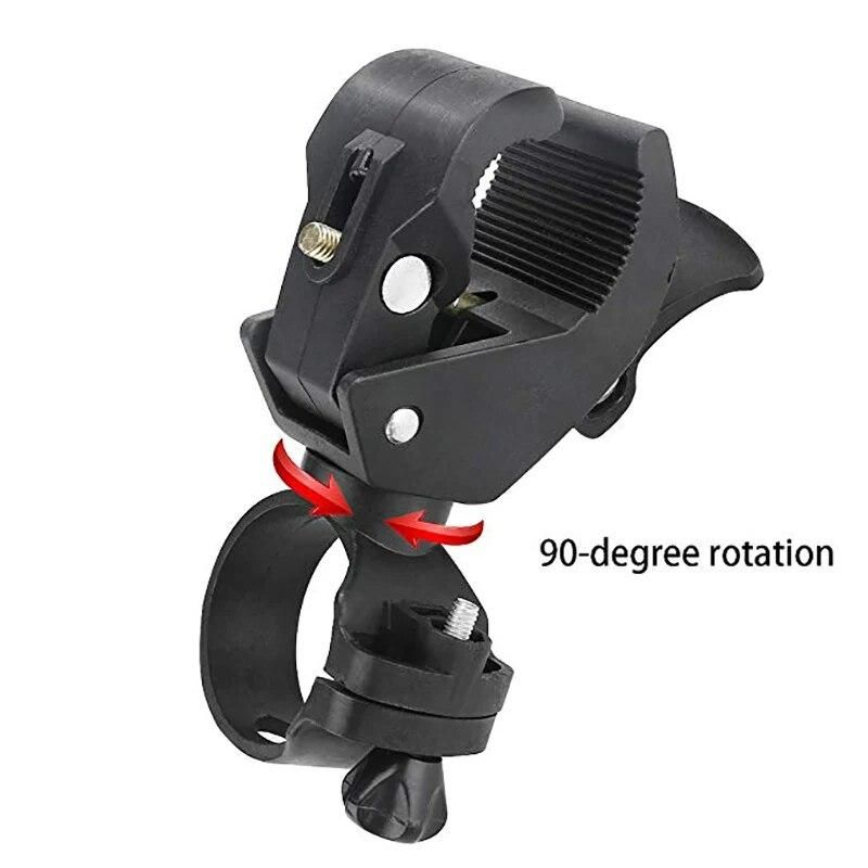 Bicycle Flashlight Bracket Universal 90-degree Rotating Bike Bicycle Handlebar Mount LED Flashlight Torch Mount Clamp Clip