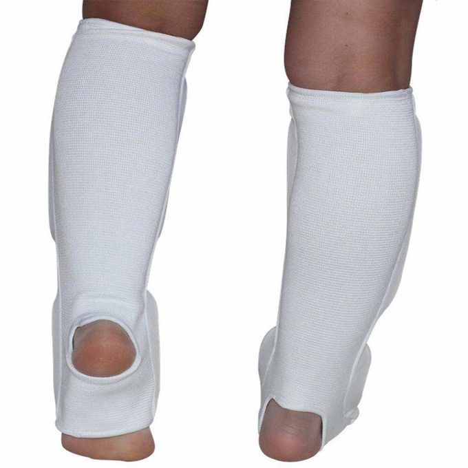 Instep Shin Guard Protector Taekwondo Foot Gear Leg Shank S White