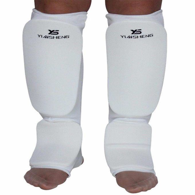 Instep Shin Guard Protector Taekwondo Foot Gear Leg Shank S White