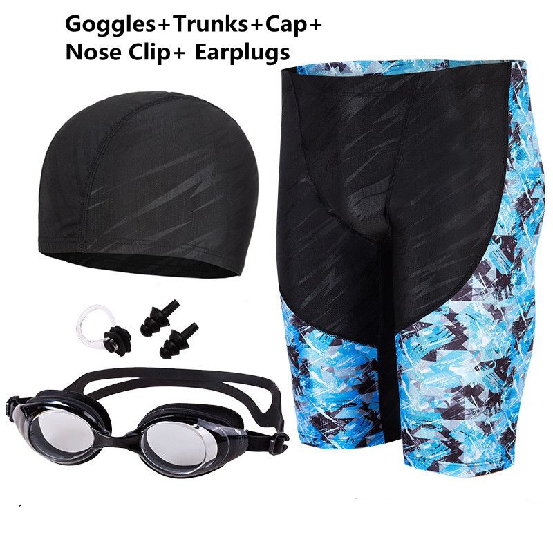 Men Tight Swim Shorts Plus Size Professional Quick Dry Trunks Exquisite Print