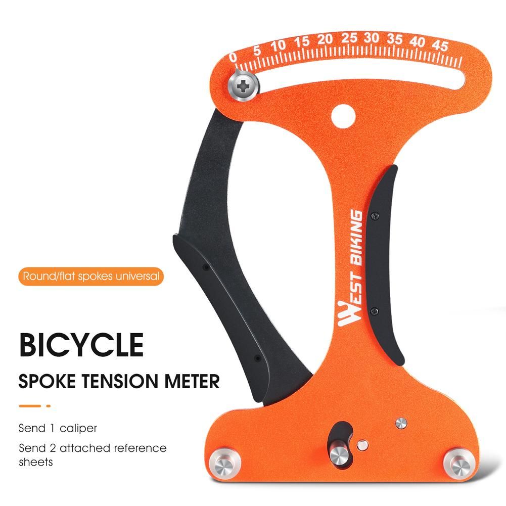 WEST BIKING Bicycle Spoke Tension Meter Bicycle Tension Calibrator Tensiometer Aluminum Alloy Bicycle Wheel Repair Tool
