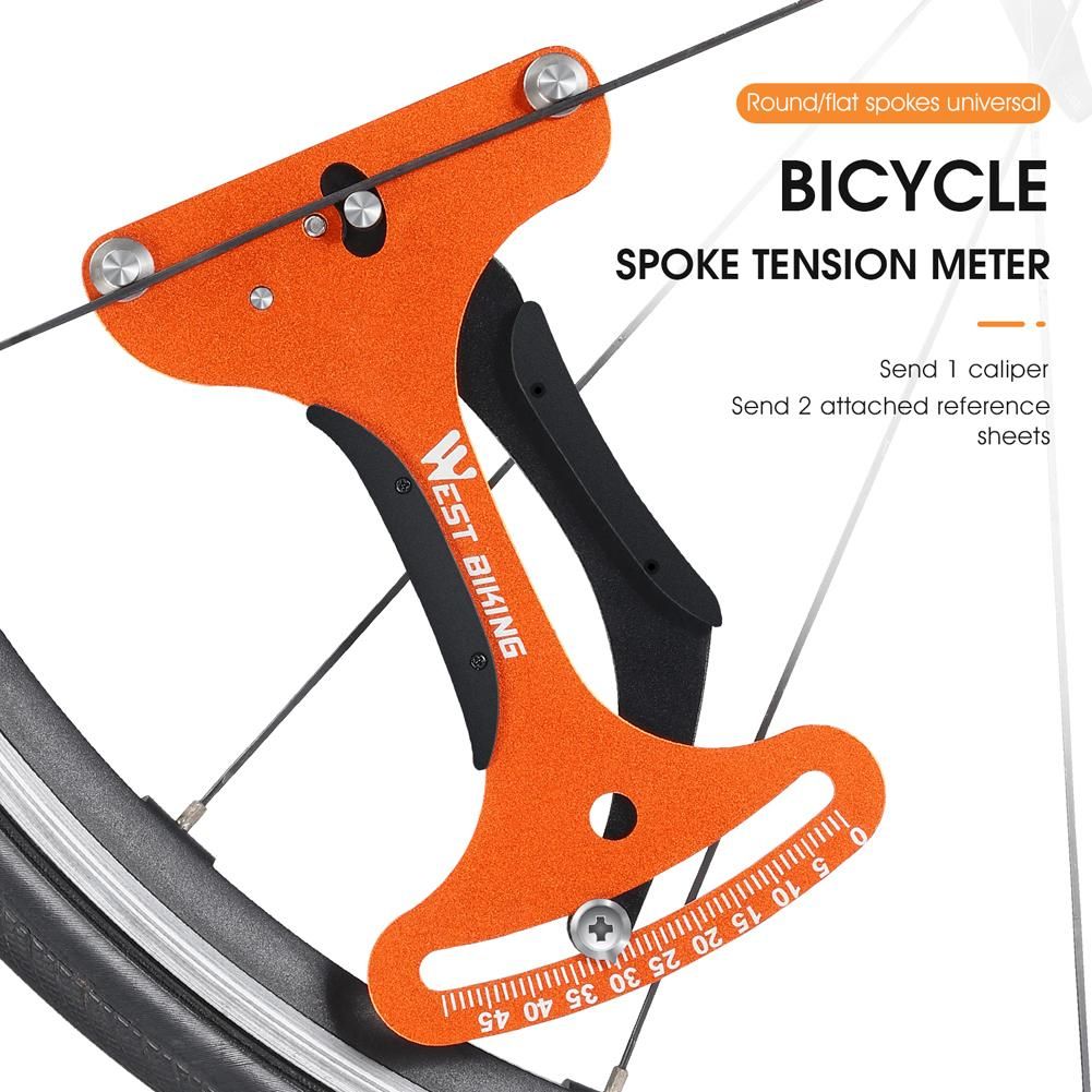 WEST BIKING Bicycle Spoke Tension Meter Bicycle Tension Calibrator Tensiometer Aluminum Alloy Bicycle Wheel Repair Tool