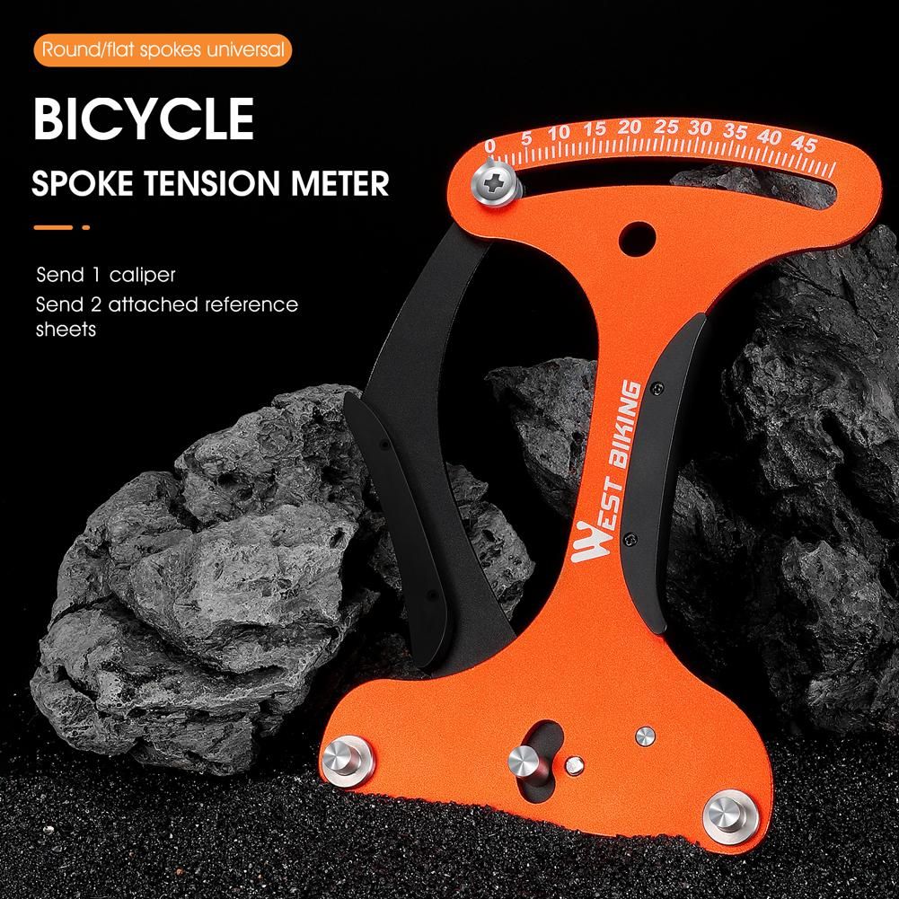 WEST BIKING Bicycle Spoke Tension Meter Bicycle Tension Calibrator Tensiometer Aluminum Alloy Bicycle Wheel Repair Tool