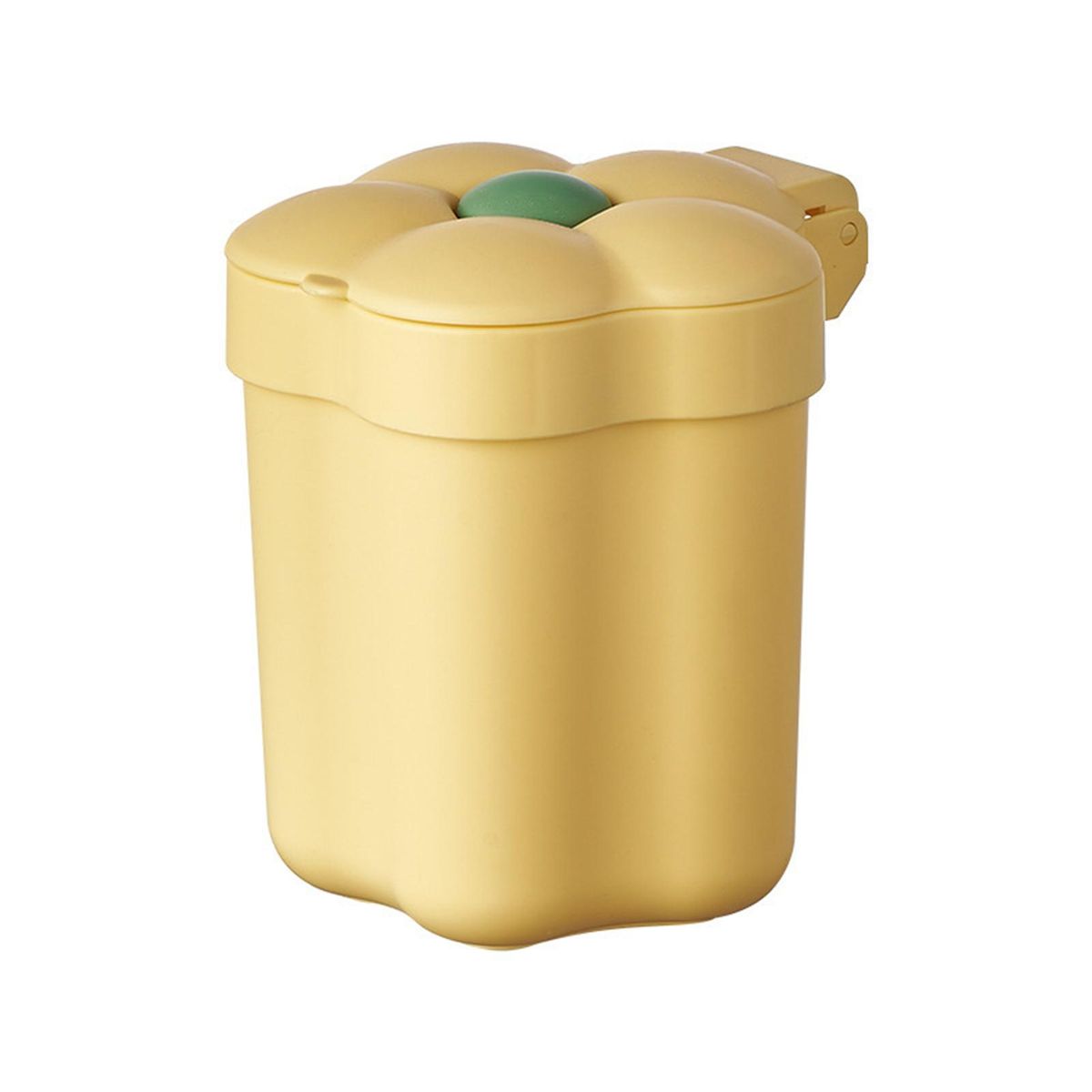 Desk Garbage Bin Cute Flower Shape Mini Trash Storage Bucket Yellow