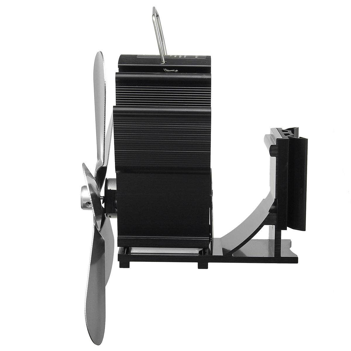 5 9 Heat Powered Fireplace Fan Eco-Friendly Fuel Saving Stove Fan Silver