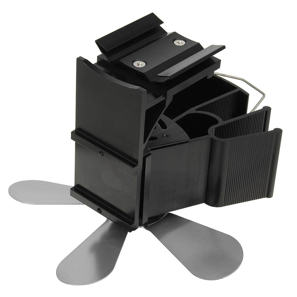 5 9 Heat Powered Fireplace Fan Eco-Friendly Fuel Saving Stove Fan Silver
