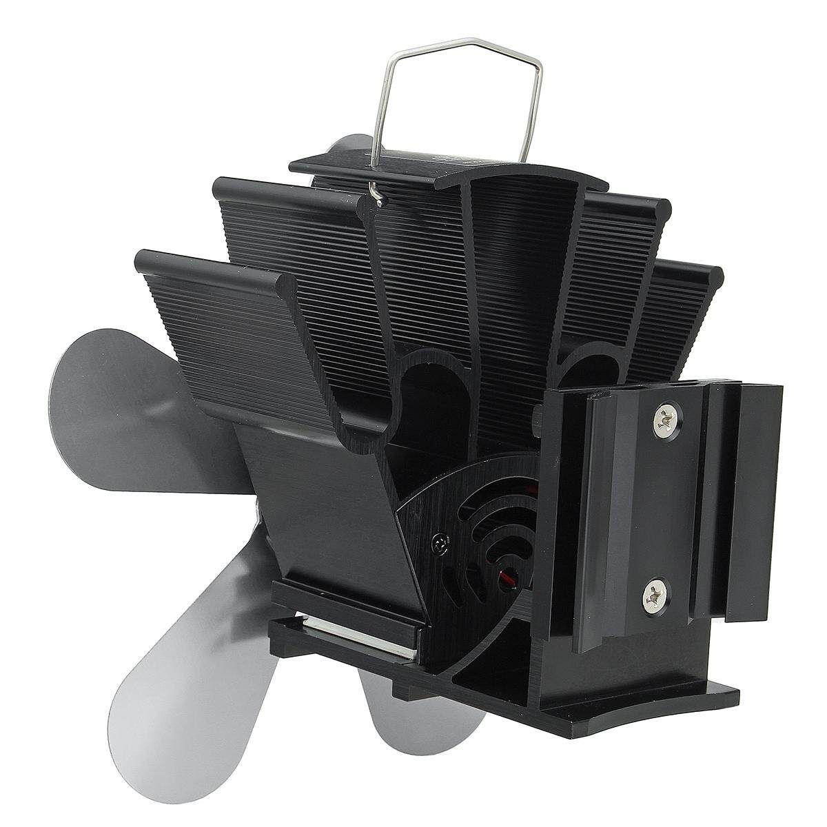 5 9 Heat Powered Fireplace Fan Eco-Friendly Fuel Saving Stove Fan Silver