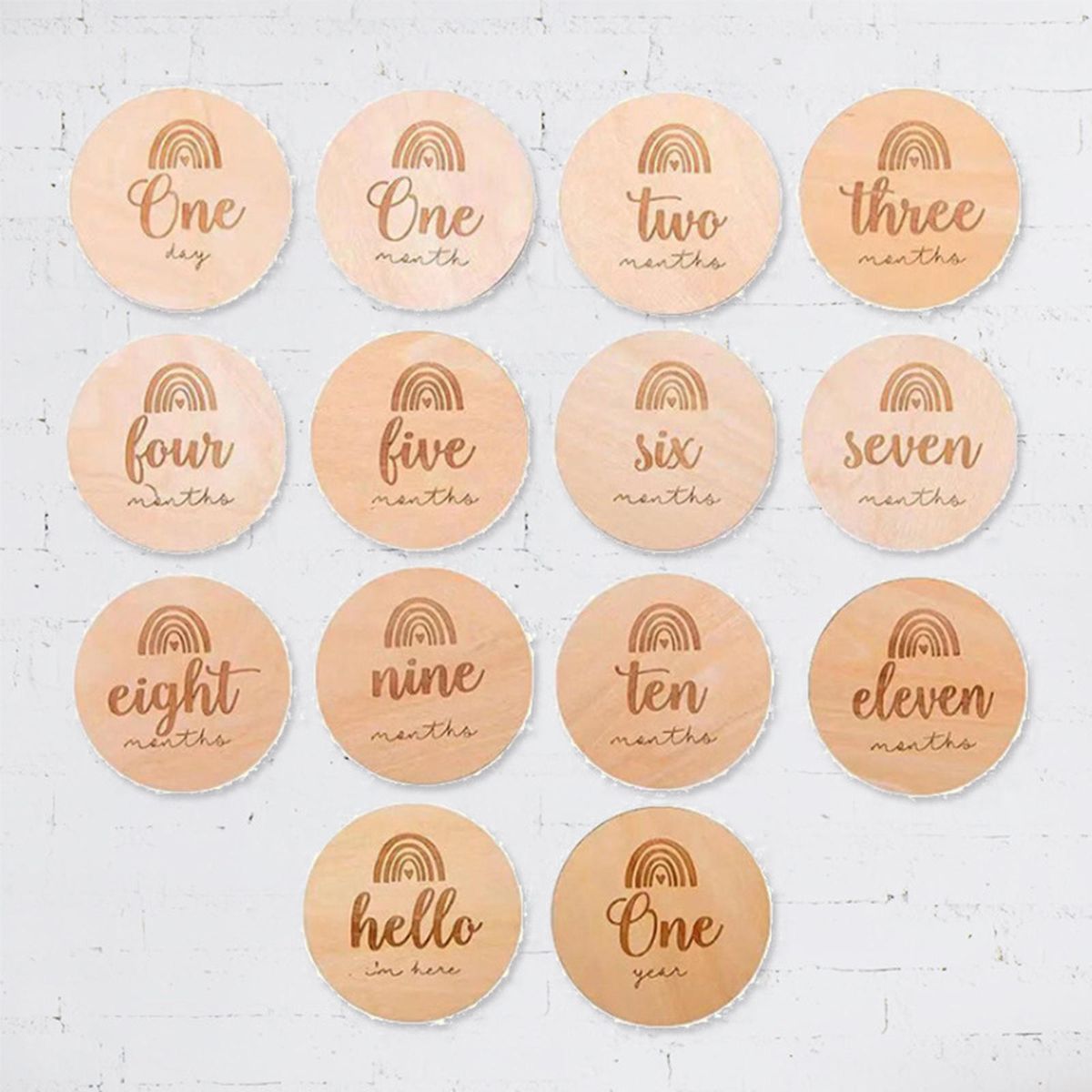 14 Pieces Milestone Cards For Door Hanger  Baby Newborn