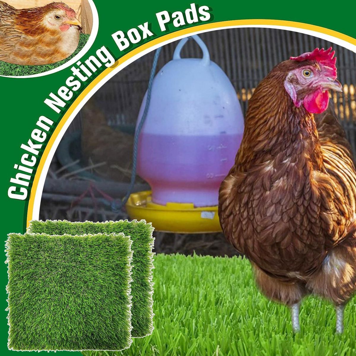 Easy to Use Chicken Nest Pad Premium Coop Comfort 4pcs for Egg