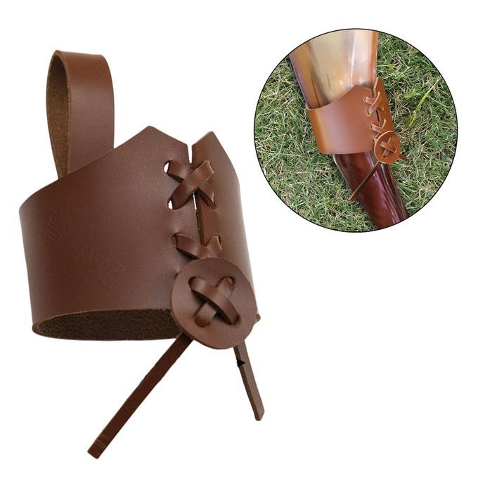 Drinking Horn Cup Case Leather Ox Horn Belt Holder