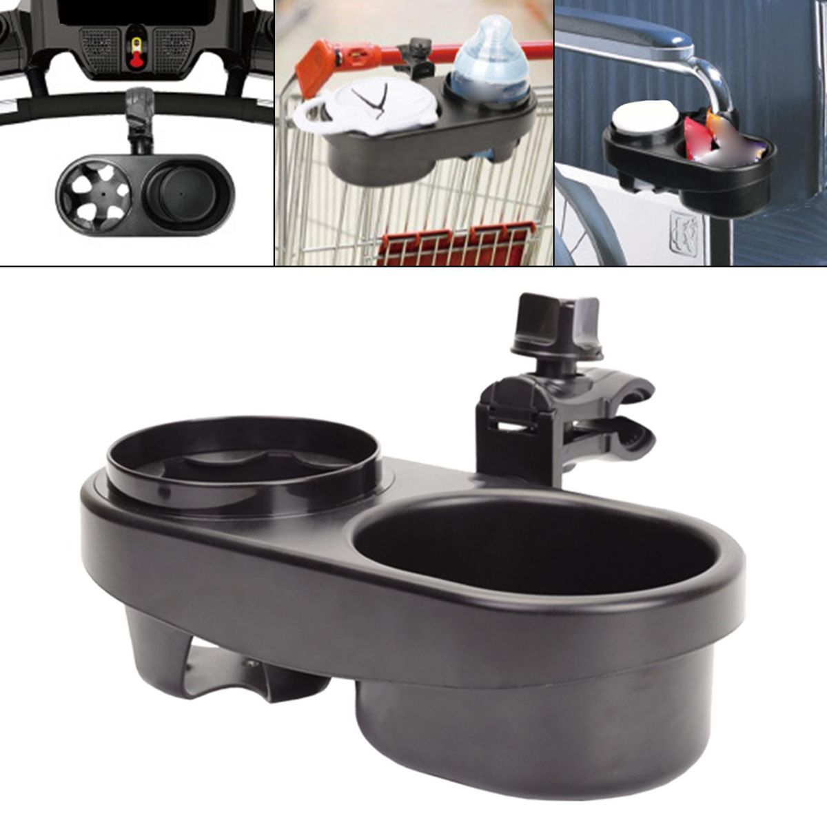 Stroller Tray Snack Tray With Pram Cup Holder Black   Install