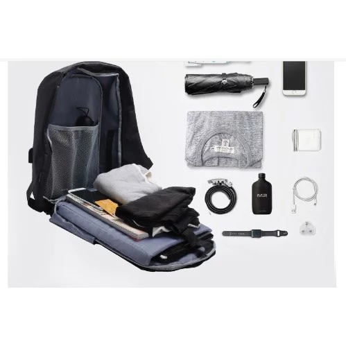 Anti Theft Water Resistant Travel Backpack With USB Charging Port
