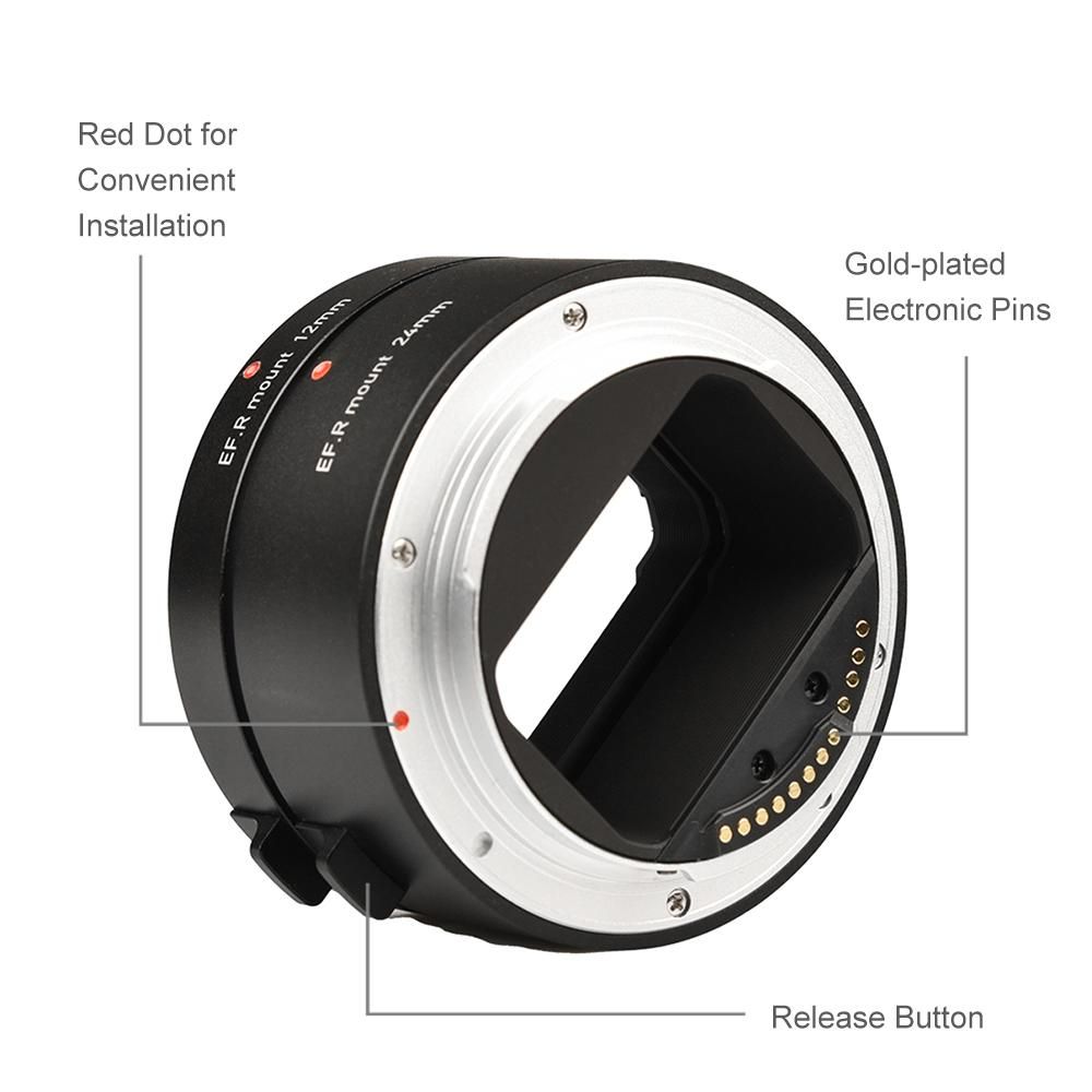 Automatic Extension Tubes 12mm + 24mm R Mount Macro Tubes Sets Lightweight Compatible with Canon RF-Mount Lenses And Canon R5/R6/R7/R10 Camera