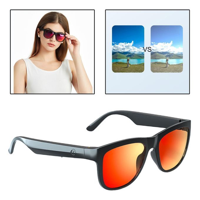 Wireless Bluetooth Sunglasses Smart Glasses Calls Yellow