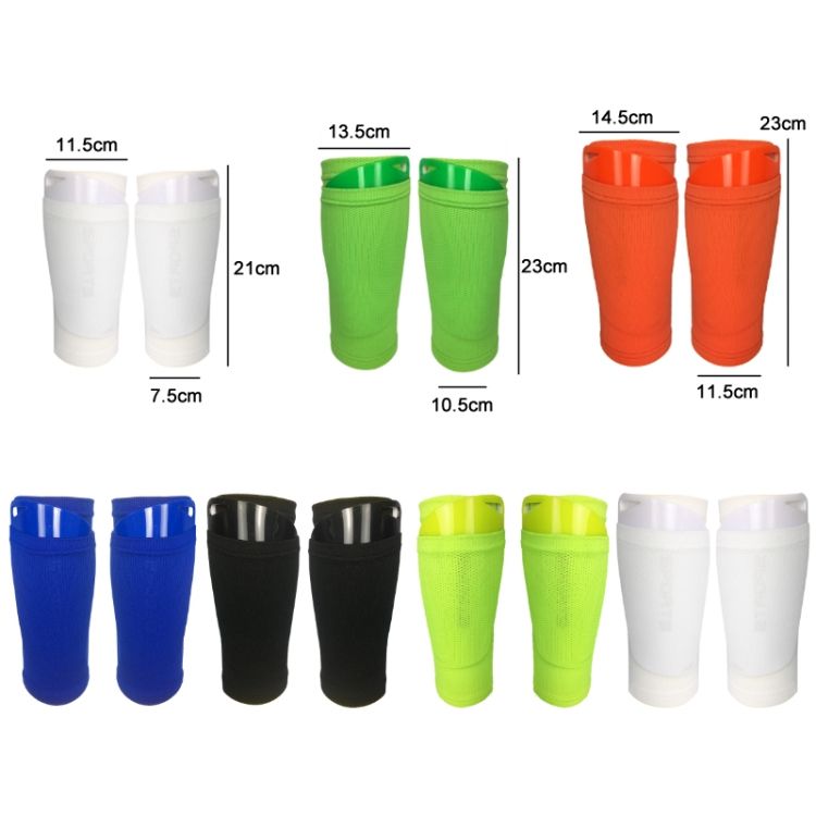 Sports Football Shin Pads + Socks, Color: Fluorescent Green
