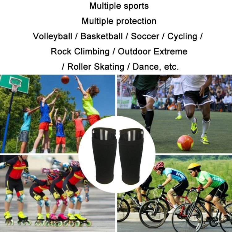 Sports Football Shin Pads + Socks, Color: Fluorescent Green
