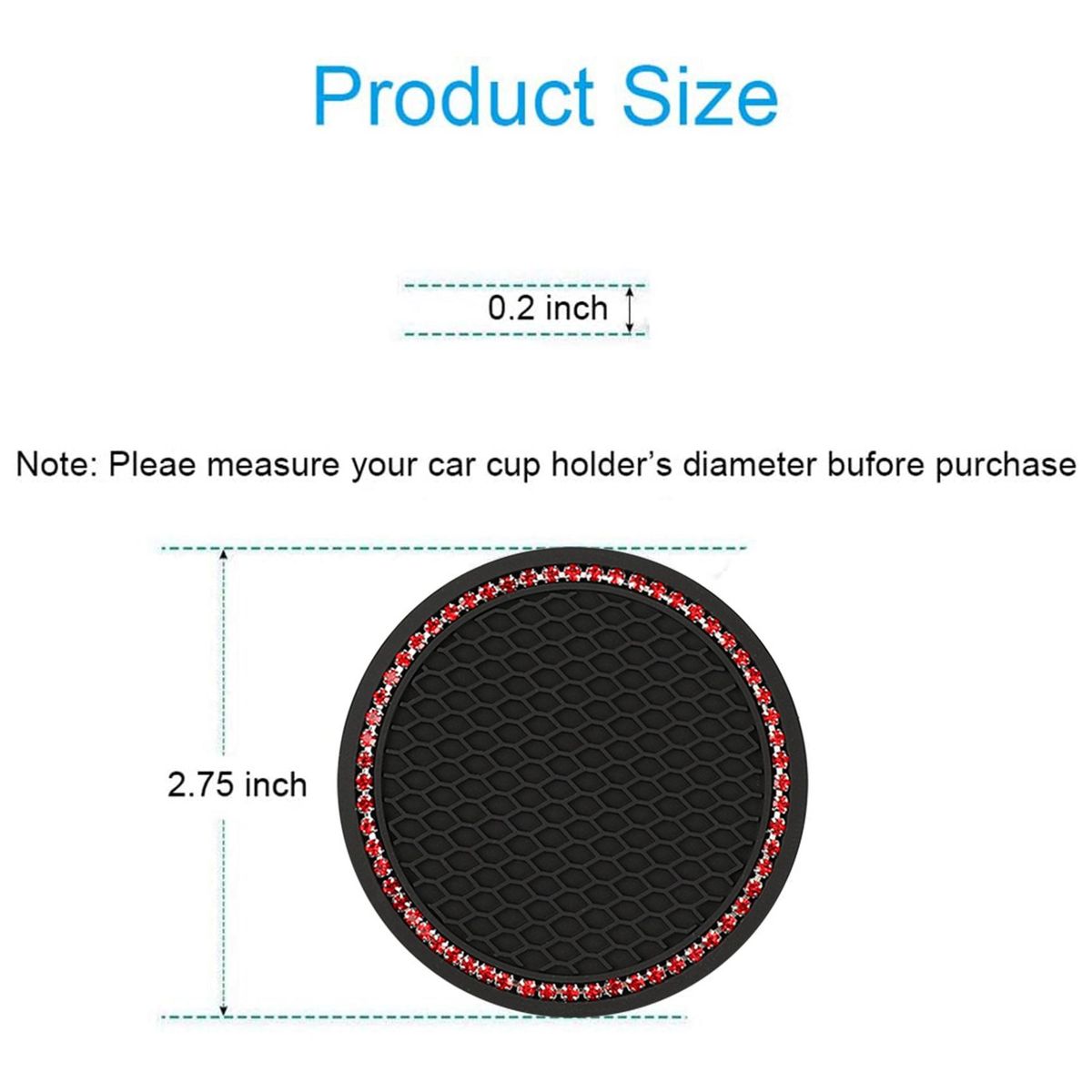 Cup Holder Coaster 2.75 Inch Car Interior Round Cup Holder