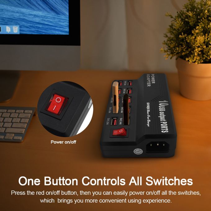 Multifunctional High Speed 10-Port USB AC To DC  Socket USB