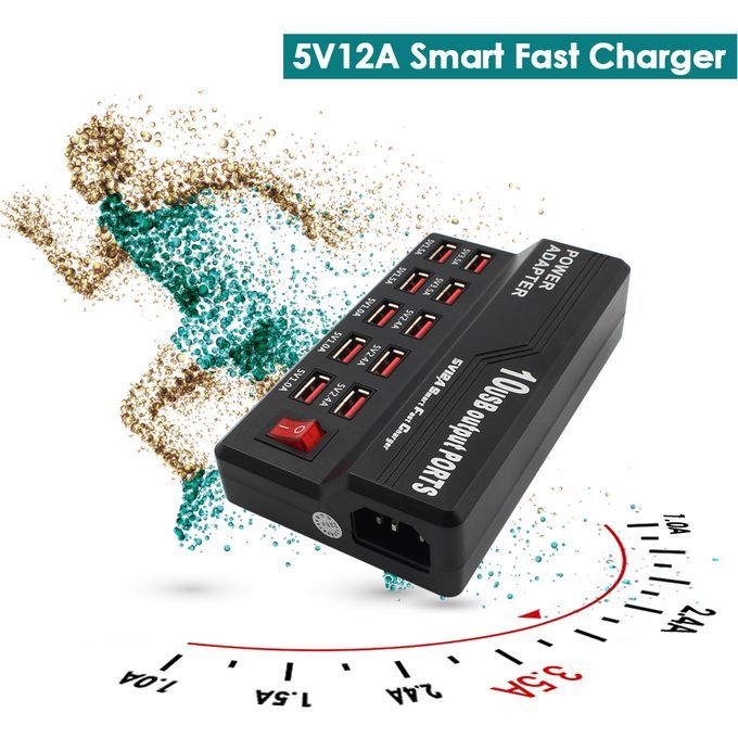 Multifunctional High Speed 10-Port USB AC To DC  Socket USB
