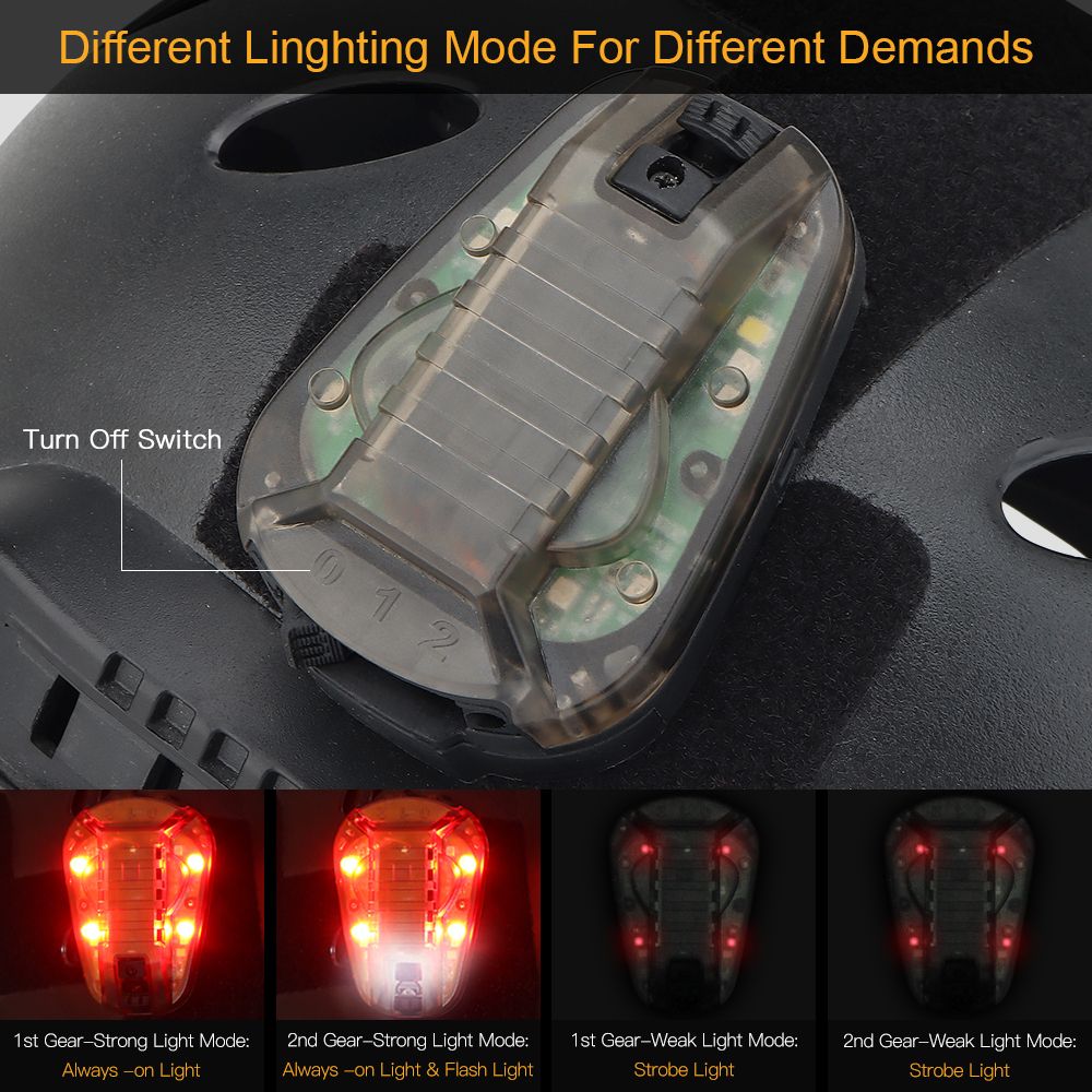 Helmet Strobe Light Water Resistant Helmet-mounted Lamp