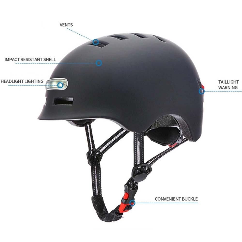 Cycling Helmet Breathable & Comfortable Safety Helmet with Front & Rear Light 4 Light Modes for Men Women Bike E-Bike Electric Scooter
